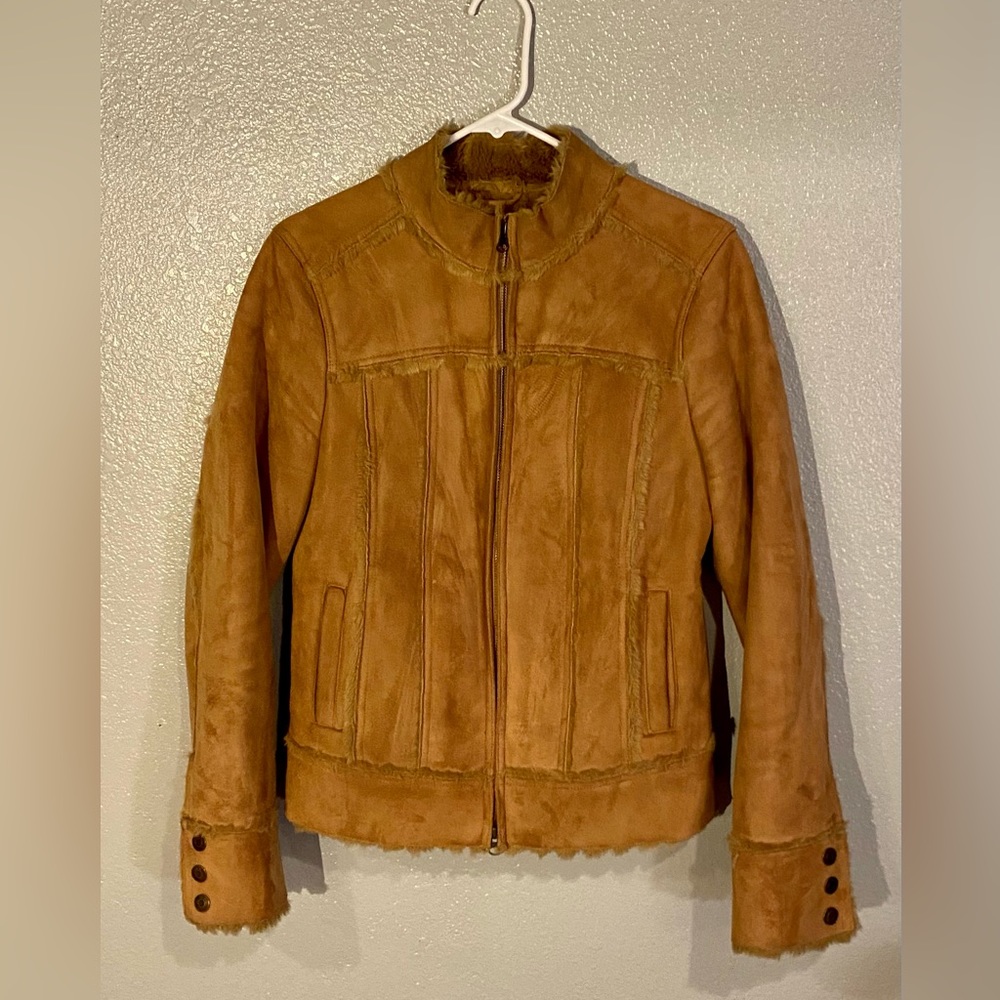 Calvin Klein Fur-Lined Suede Jacket